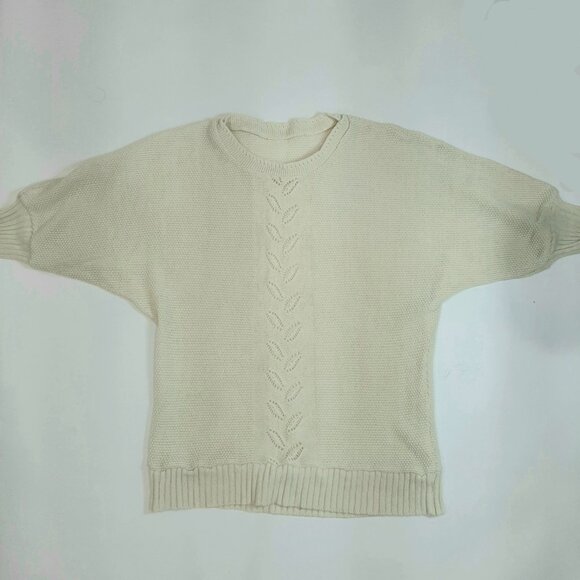 Rare handmade vintage quiet luxury knit short sleeve ivory sweater - Picture 13 of 16